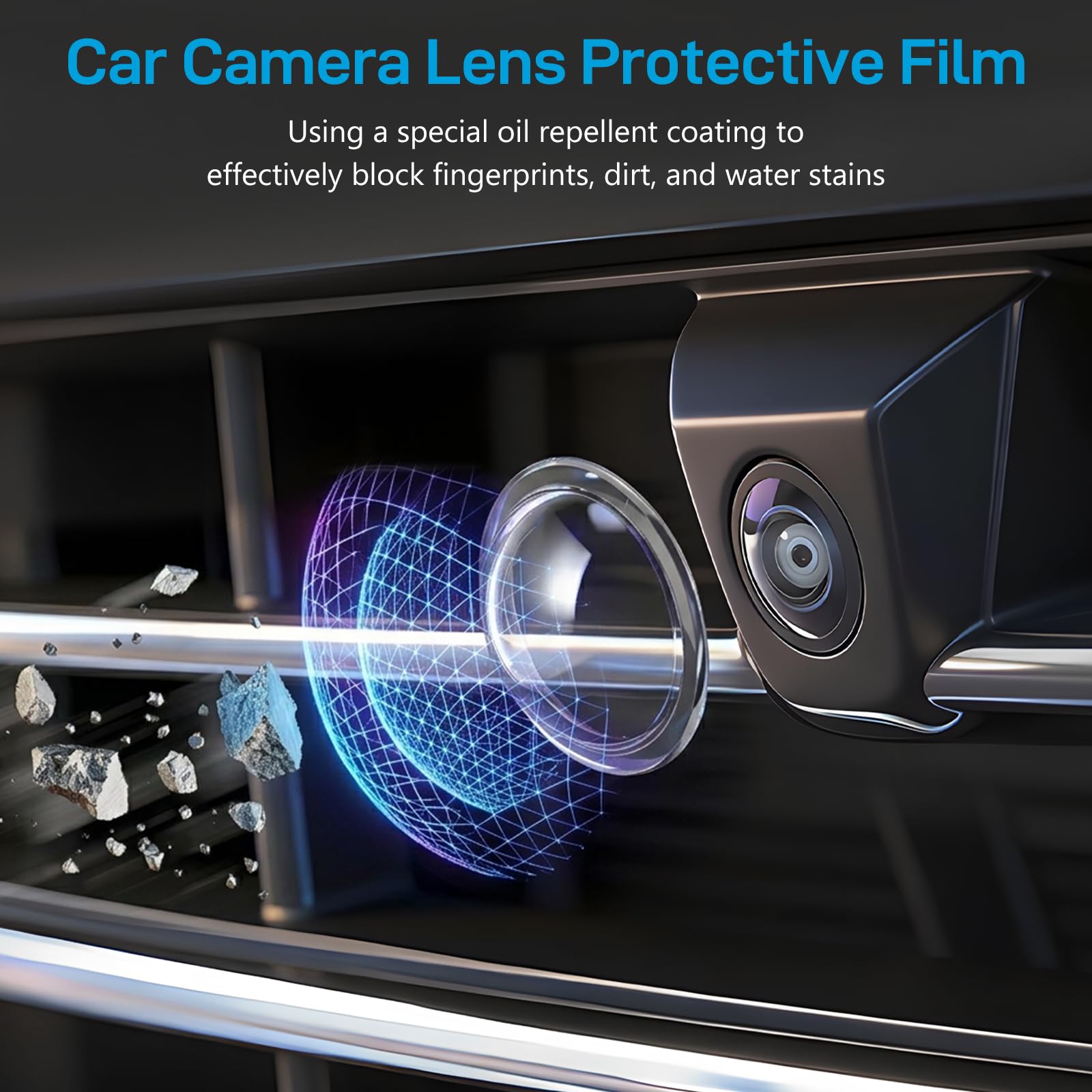 6 Pièces Protection d'objectif pour Caméra de Recul de Voiture Kit,360° Transparentes Protection de Caméra de Voiture Contre la Pluie, pour Voitures, SUV