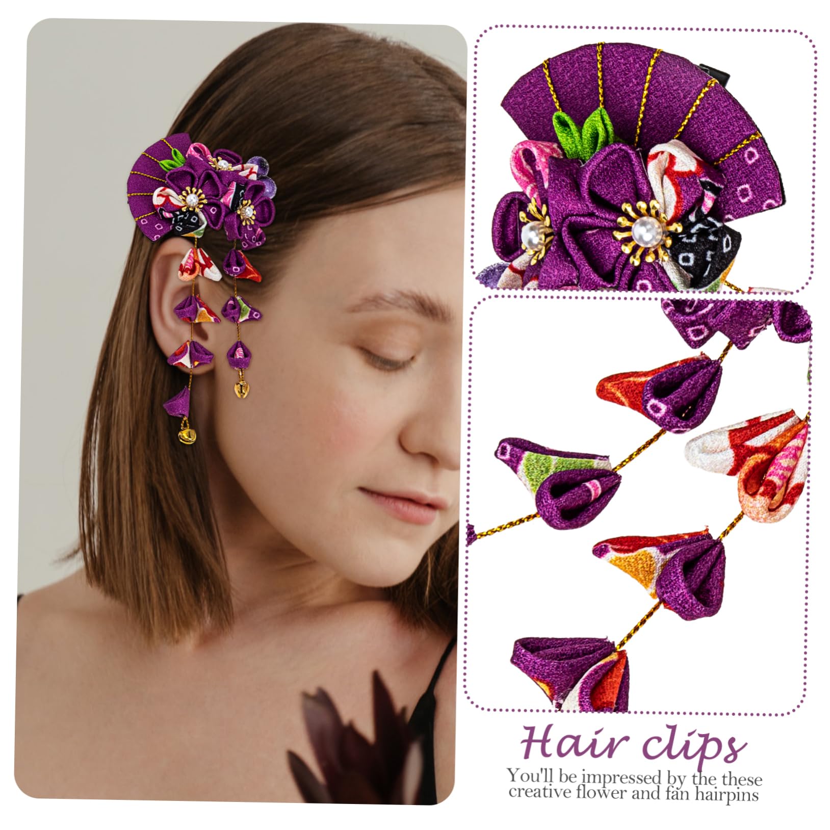 Ipetboom 8pièces Épingles à Cheveux Japonaises Fleurs Accessoires Élégants Avec Franges Pour Style Unique Et Raffiné Parfaits Pour Occasions Spéciales Vie Quotidienne