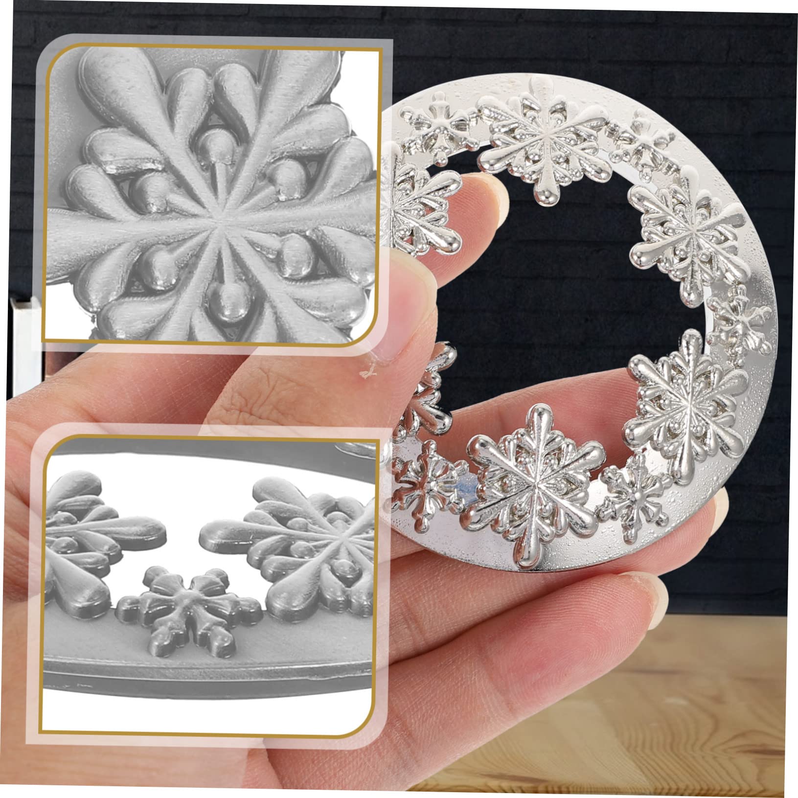 DOITOOL 1pc Smart Cover Christmas Decor Candle Topper Lid Candle Holder Candle Covers for Jar Candles Xmas Cup Candle Jar para for Candles Decor Silver Zinc Alloy