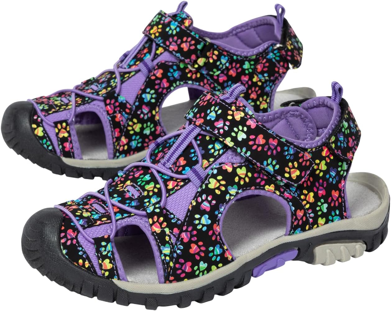 GreaterGood Walking Paws Comfort Sport Sandals Closed Toe Adjustable Lightweight Flexible Durable Outdoor Shoes for Women Hiking Gardening