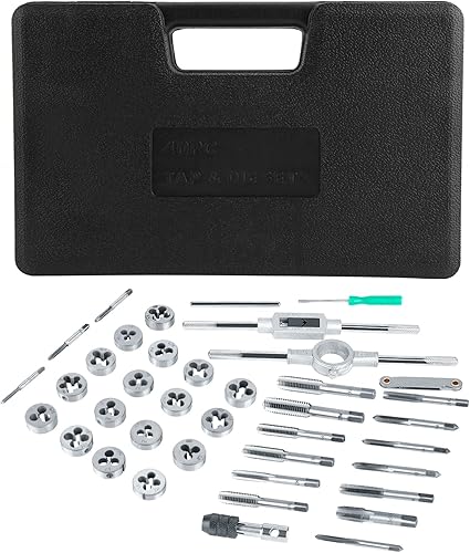 Miniatura 6 de Juego de 40 piezas de llaves y troqueles resistentes, llaves Incude y calibre de rosca, kit de roscas M3 a M 12 tornillos