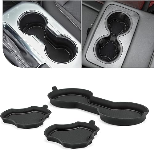 Miniatura 1 de Auovo Portavasos compatibles con accesorios Chevy Blazer 2019 2020 2021 2022 2023 2024 de silicona para decoración interior del automóvil (kit de 3