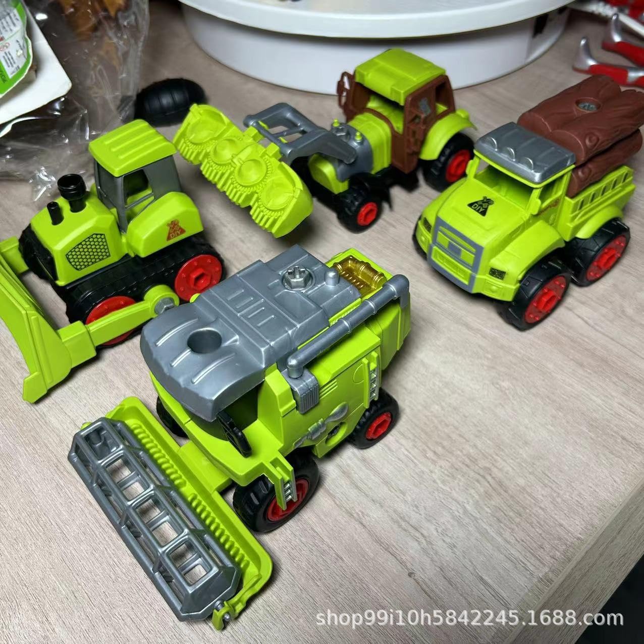 Ixora Farm Tractor Trolley Set for Kids Truck Friction Powered Pretend Play Toy Trucks Play Set Building Vehicles Set for Kids 3-14 Years (DIY Farmer Vehicle Set 4) 3