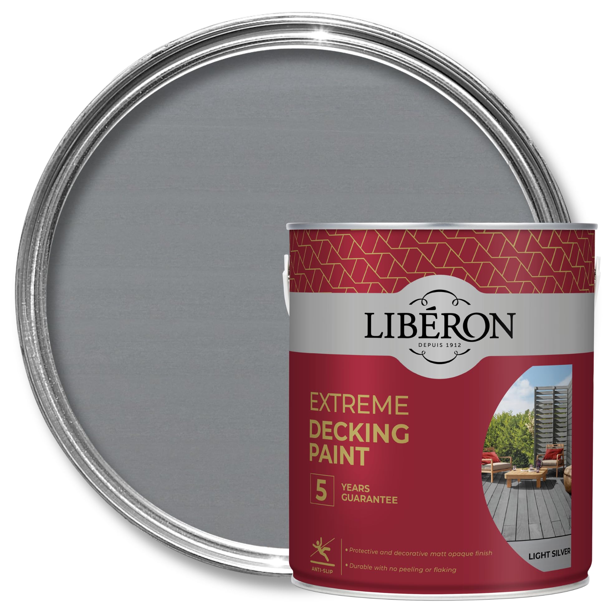Homecare Essentials Liberon Extreme Decking Paint 2.5 Litre Protective And Decorative Matt Opaque Finish. Durable With No Peeling Or Flaking (Light 3282391062363