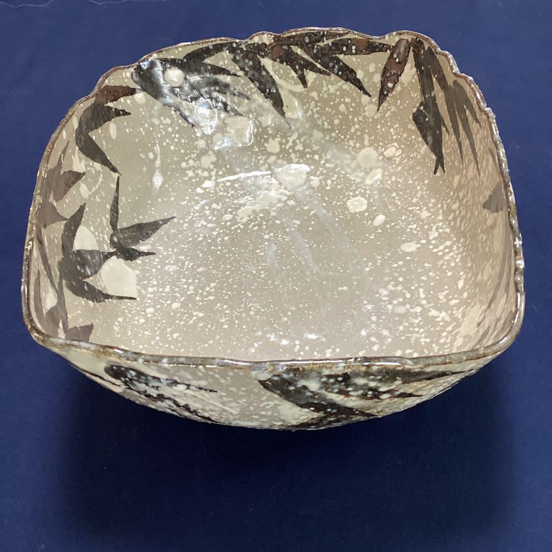 京焼 乾山写雪笹大鉢 伏原窯 京焼・乾山写雪笹