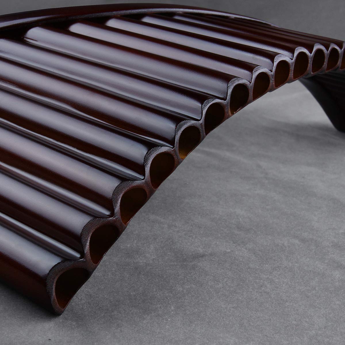 25 Pfeifen, G-Key aus natürlichem Bambus, traditionelles chinesisches Musikinstrument, braune Panpfeifen, leicht zu erlernen, mit schwarzem Etui (Linksflöte)