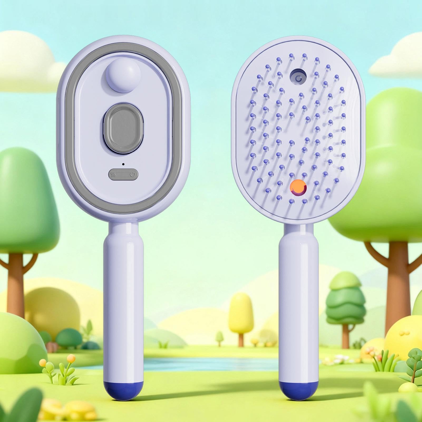 Multifunktionale Nasshaarbürste, Vibrations-Nebelkamm mit Rotlichttherapie und elektrischer Luftkissenmassage, antistatische Haarbürste zum Entwirren für Frauen, Home-Spa-Haarpflege