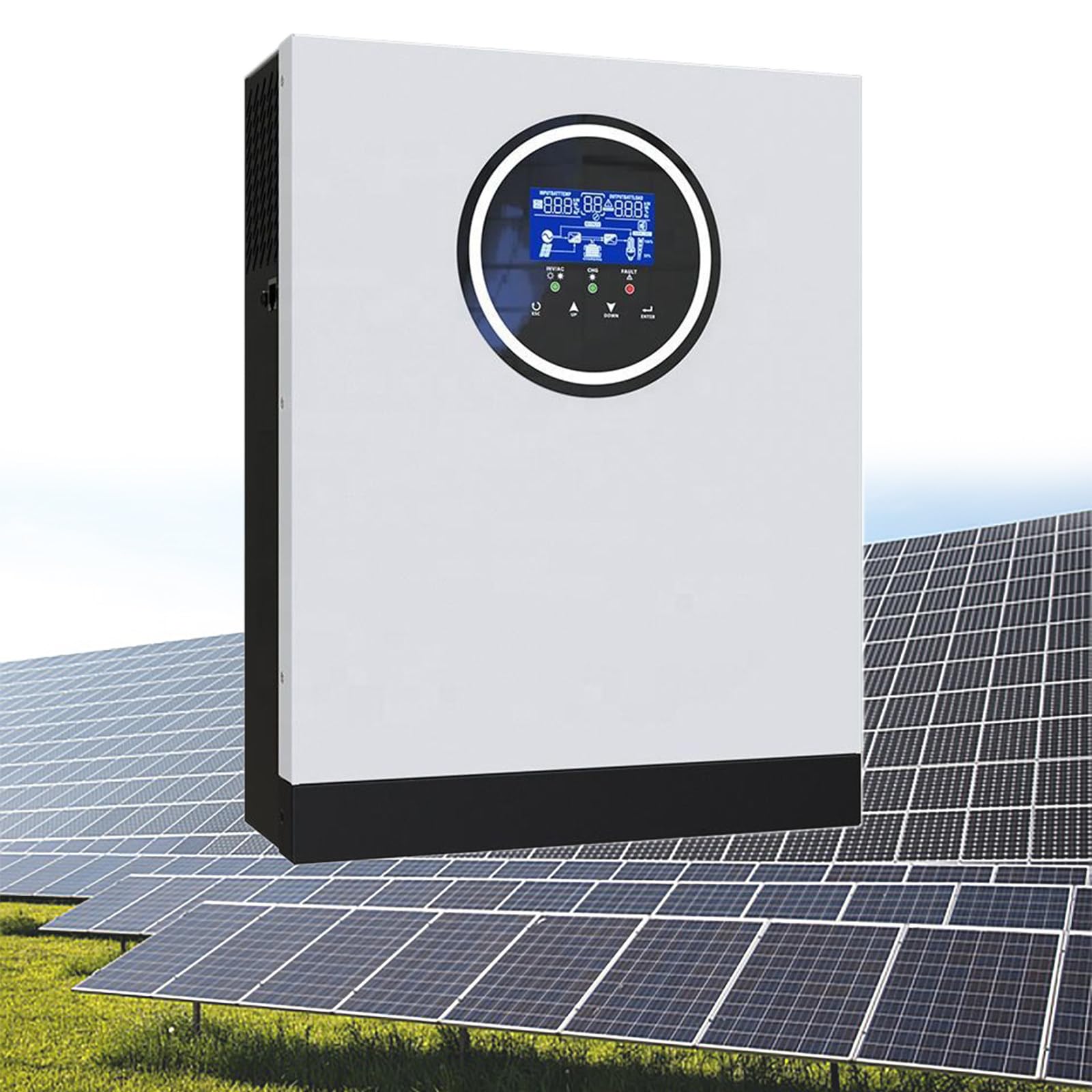 Inverter Solare Ibrido da 3000 W e 24 V, Uscita 220 V, Regolatore Solare MPPT da 80 A Integrato, Caricabatterie Inverter a Onda Sinusoidale Pura Fuori Rete, per Vari Modelli di Batteria