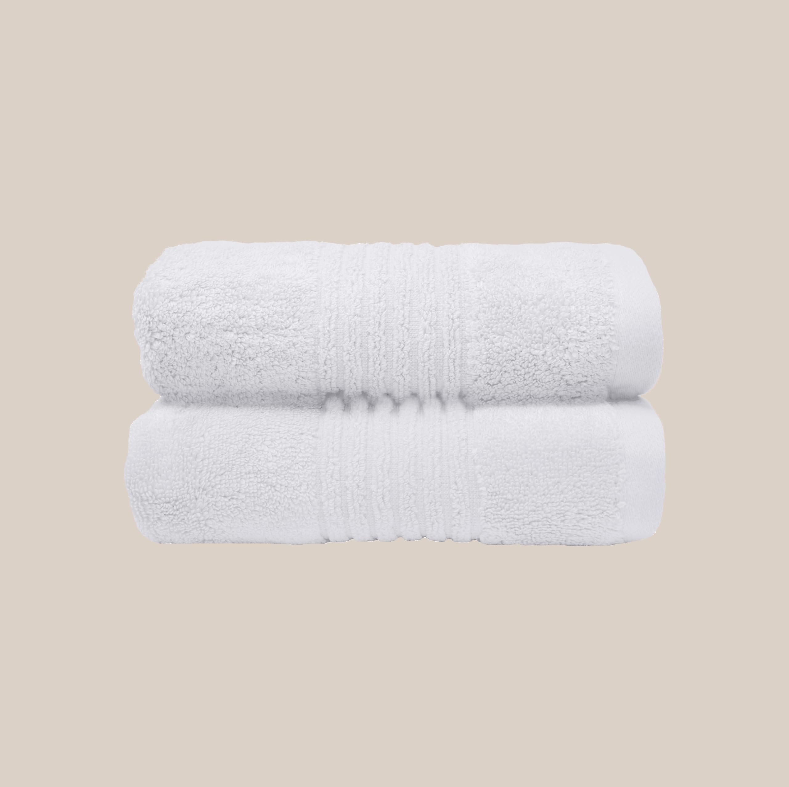 Misona White Pack Of 2 Bamboo Hand Towels 50 X 90Cm – Ultra Soft, Super Absorbent, Quick Dry, Zero Twist Bathroom Towels, Plush 580Gsm (White)