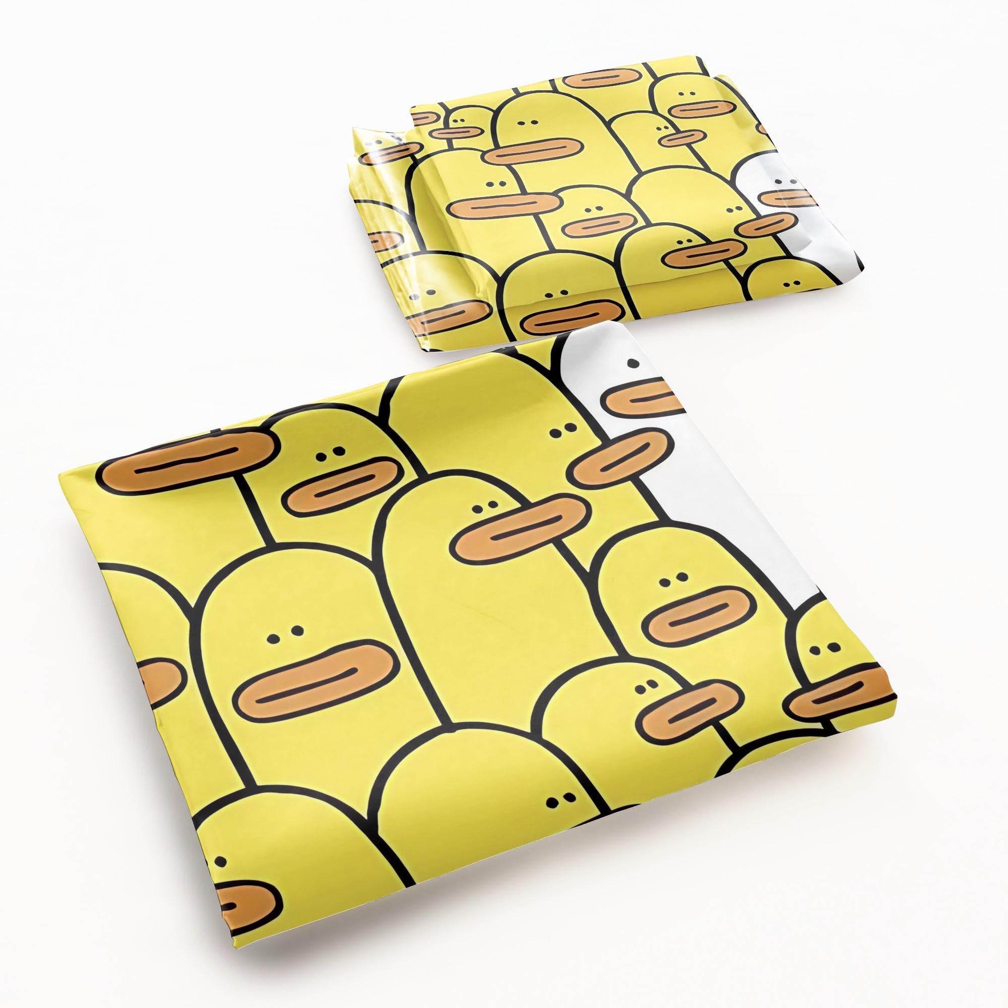 Set di biancheria da letto per bambini con copripiumino e anatra in stile cartone animato, morbido, per cameretta di ragazzi e ragazze (stile 3, canta, 135 x 200 cm + 50 x 75 cm)