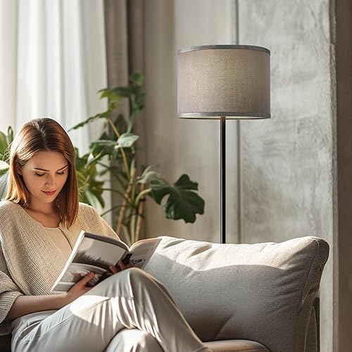 Miniatura 2 de Oneach Lámpara de pie industrial de granja de 61 pulgadas para sala de estar, lámpara de pie rústica para sala de estar, dormitorio, lámparas altas