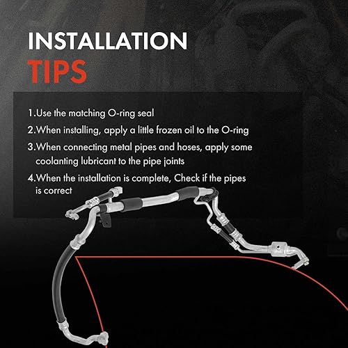 Miniatura 6 de A-Premium Conjunto de manguera de aspiración y línea líquida de aire acondicionado compatible con Hyundai Elantra Coupe 2014, Elantra 2014-2015,