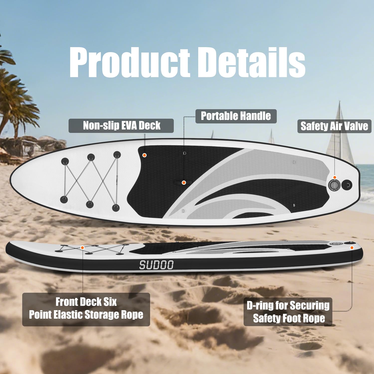 Deska SUP Stand Up Paddling Board, 300 cm, 325 cm, nadmuchiwana deska do wiosła stojącego, nośność do 150 kg, kompletne akcesoria z wiosłem, płetwami, pompką