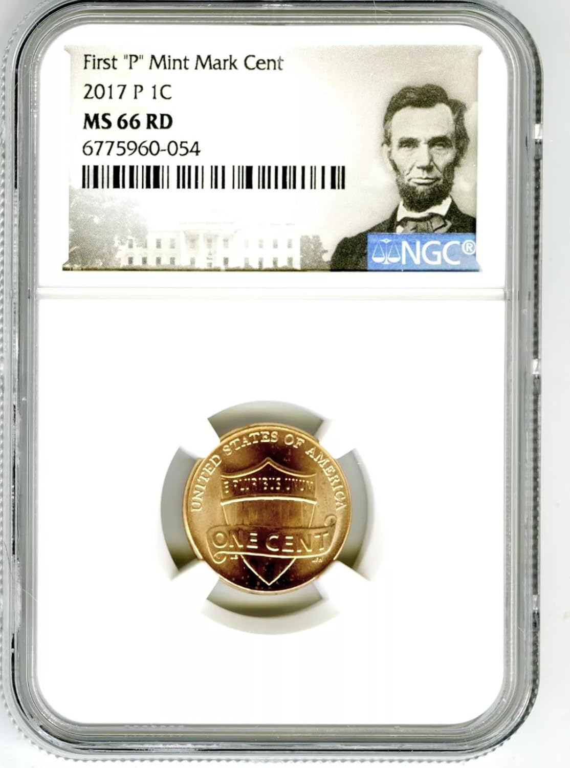 2017 1st P MINT MARK US MINT Lincoln UNION SHIELD Business Strike Penny NGC MS66 RD