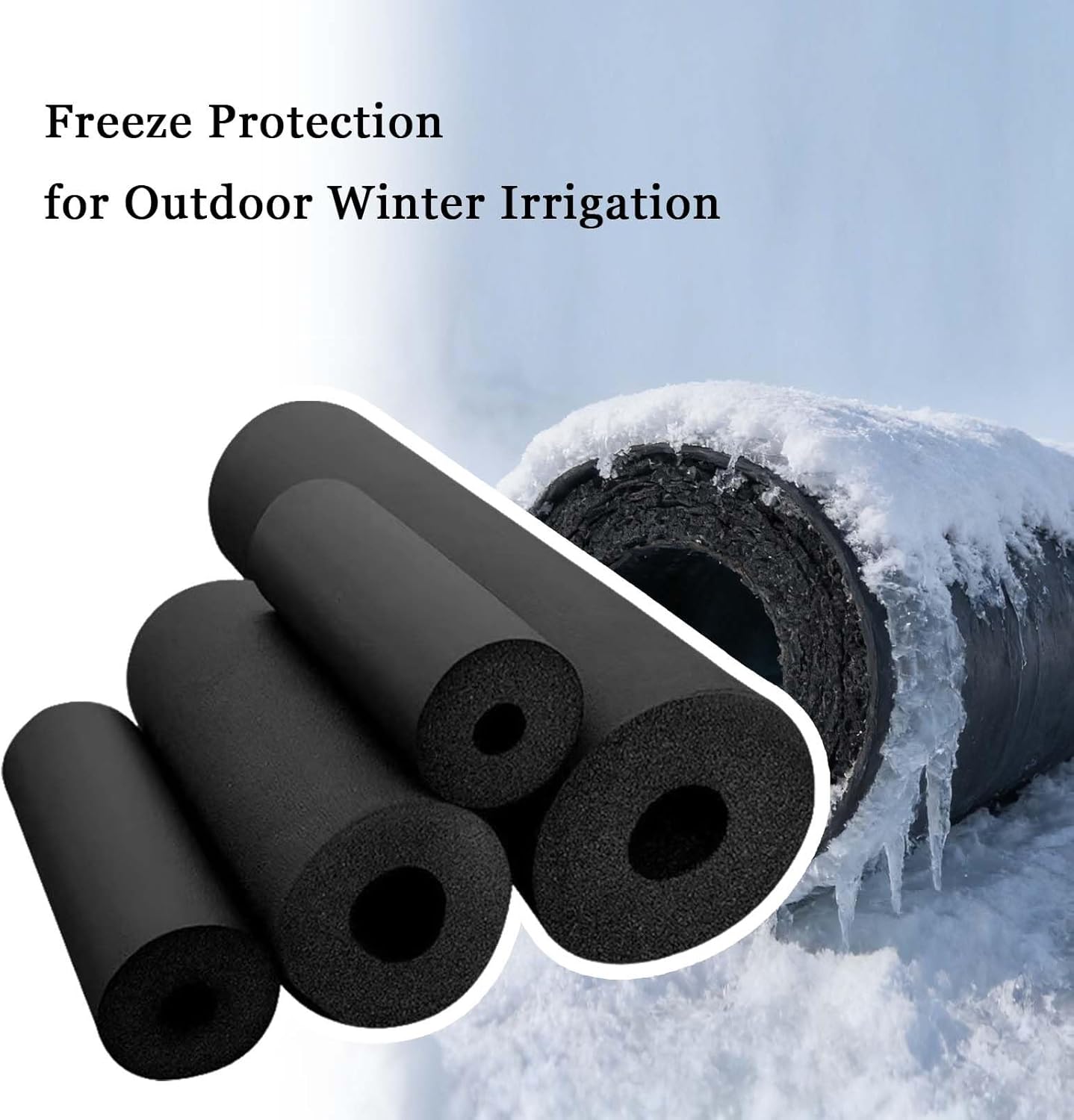 Flexible Foam Insulation Lagging for Indoor and Outdoor Pipe, Heat Preservation Foam Tube Waterproof and Moistureproof Black Cladding Hollow Hose Heat Preservation(ID89.0 mmxT20mmx1.9m)
