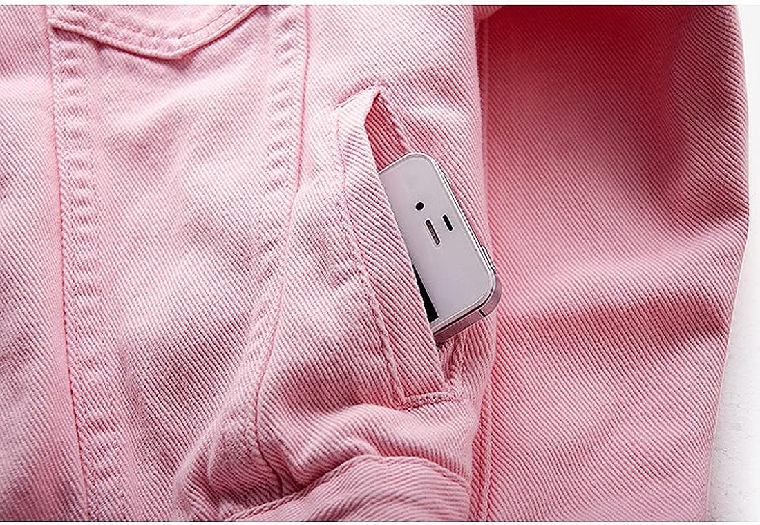 VIEWON Women's Casual Denim Cotton Button Down Long Sleeve Lapel Loose Jacket Coat - Image 6