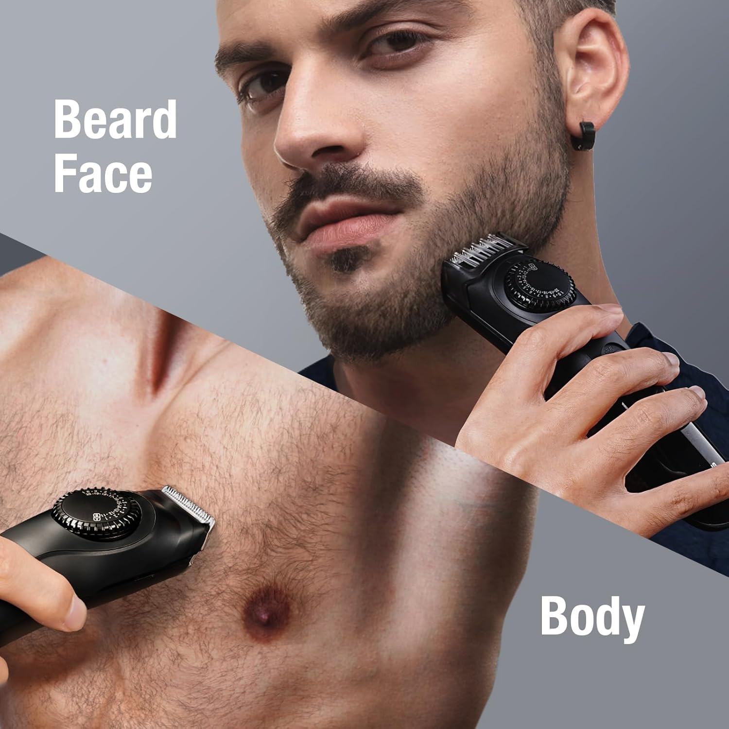 SUPRENT Adjustable Beard Trimmer for Men, Cordless Electric Beard Trimmer with Precision Dial, USB Rechargeable 19 Length Settings Mustache Trimmer for Mens Gifts (Black) - Image 6