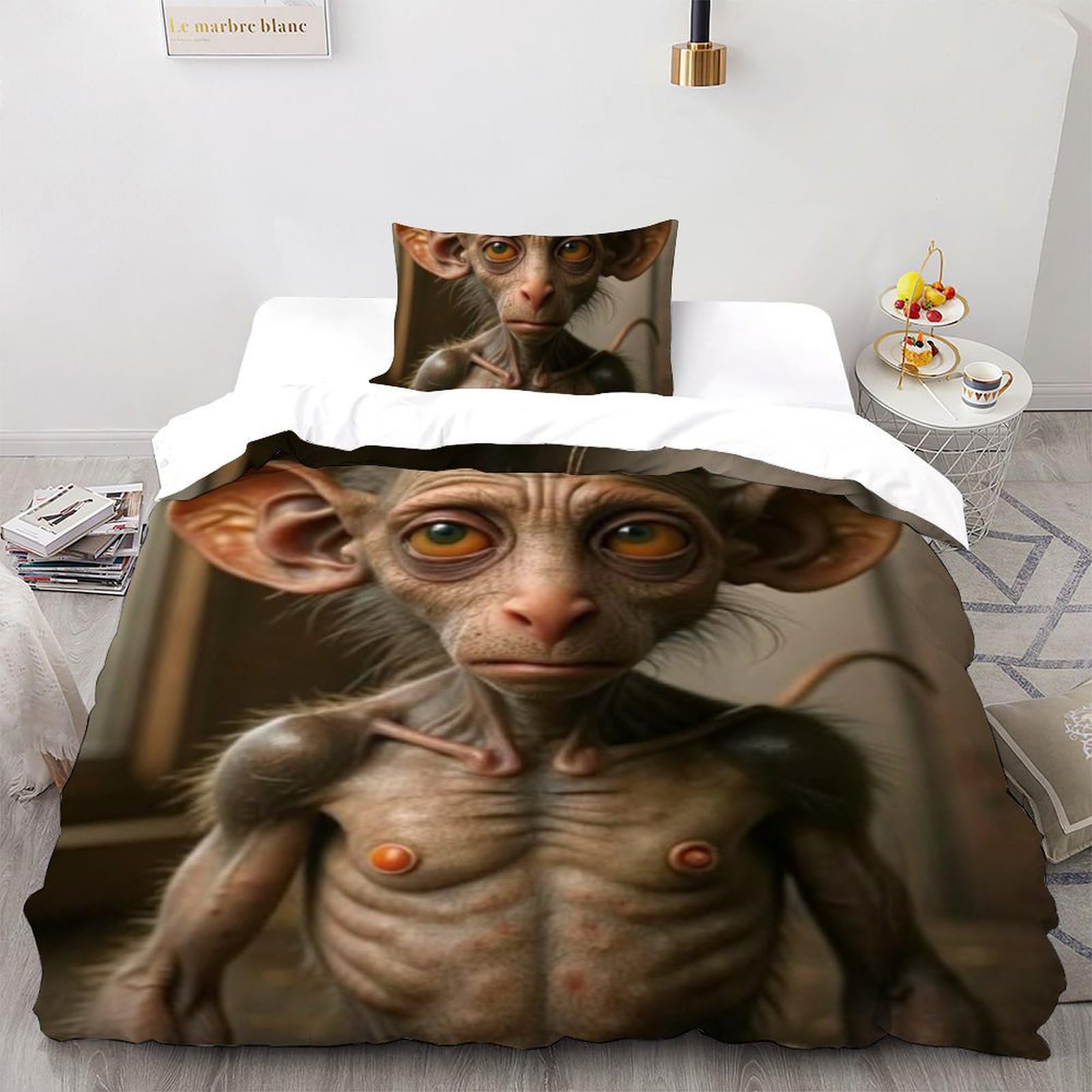 Housse de couette single microfibre animaux pour literie saine