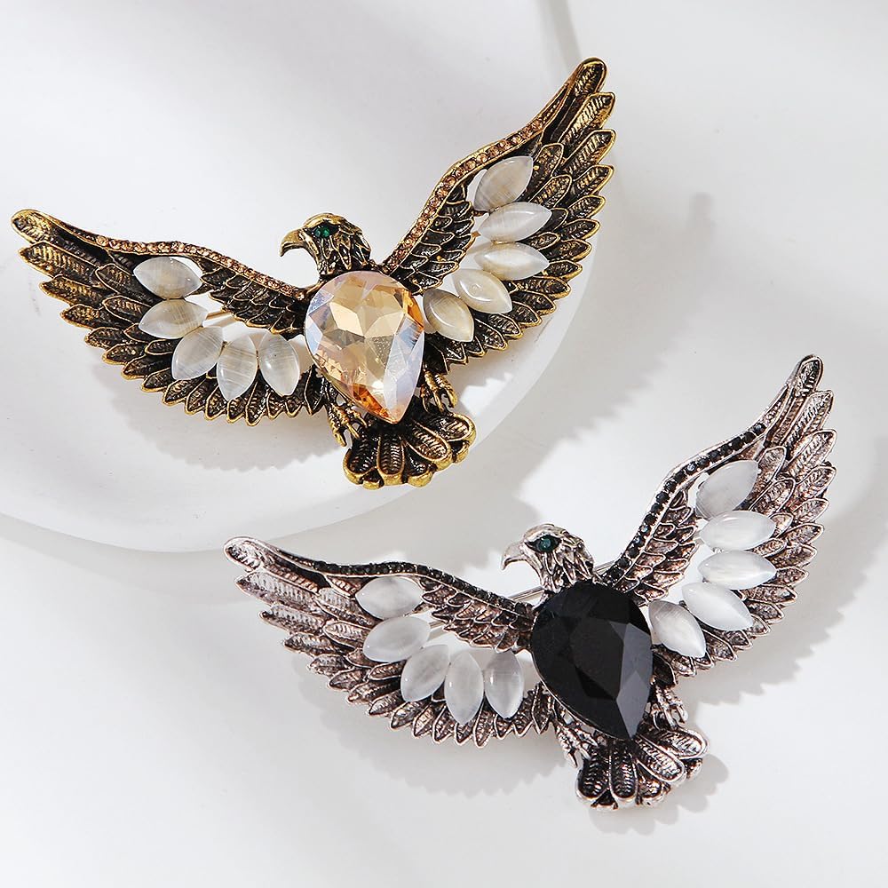 Eagle Bird Brooches Pin for Women/Men Fashion Crystal Animal Brooch Jewelry