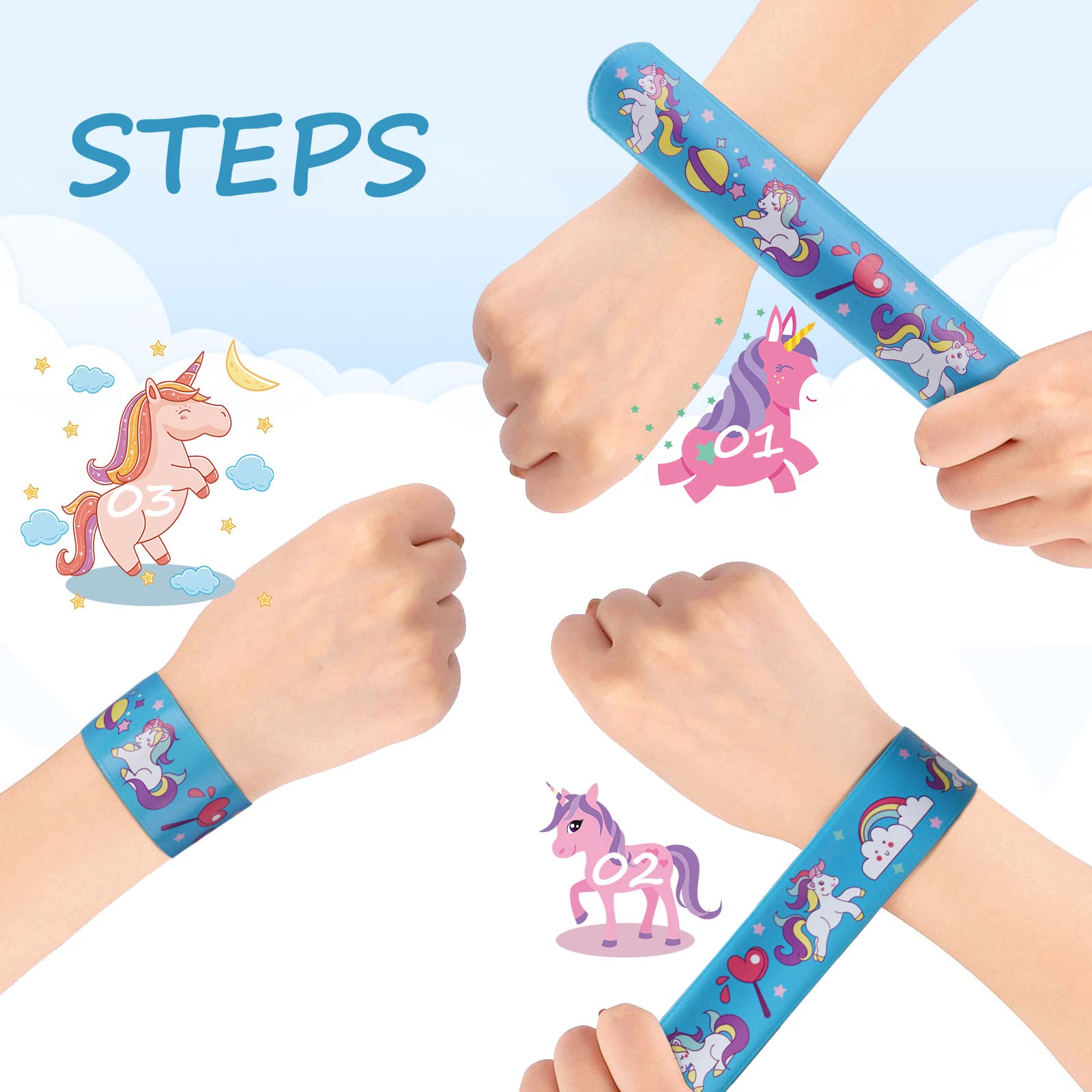 flintronic Braccialetti Slap, 30Pezzi Slap Bracelets, Bracciali a Scatto, Schiaffo Bracciali Gadget per Compleanno Festa Bomboniere Regalo per Bambini Ragazze Ragazzi