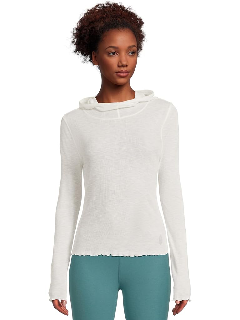 White Free People Breathe Easy Long Sleeve