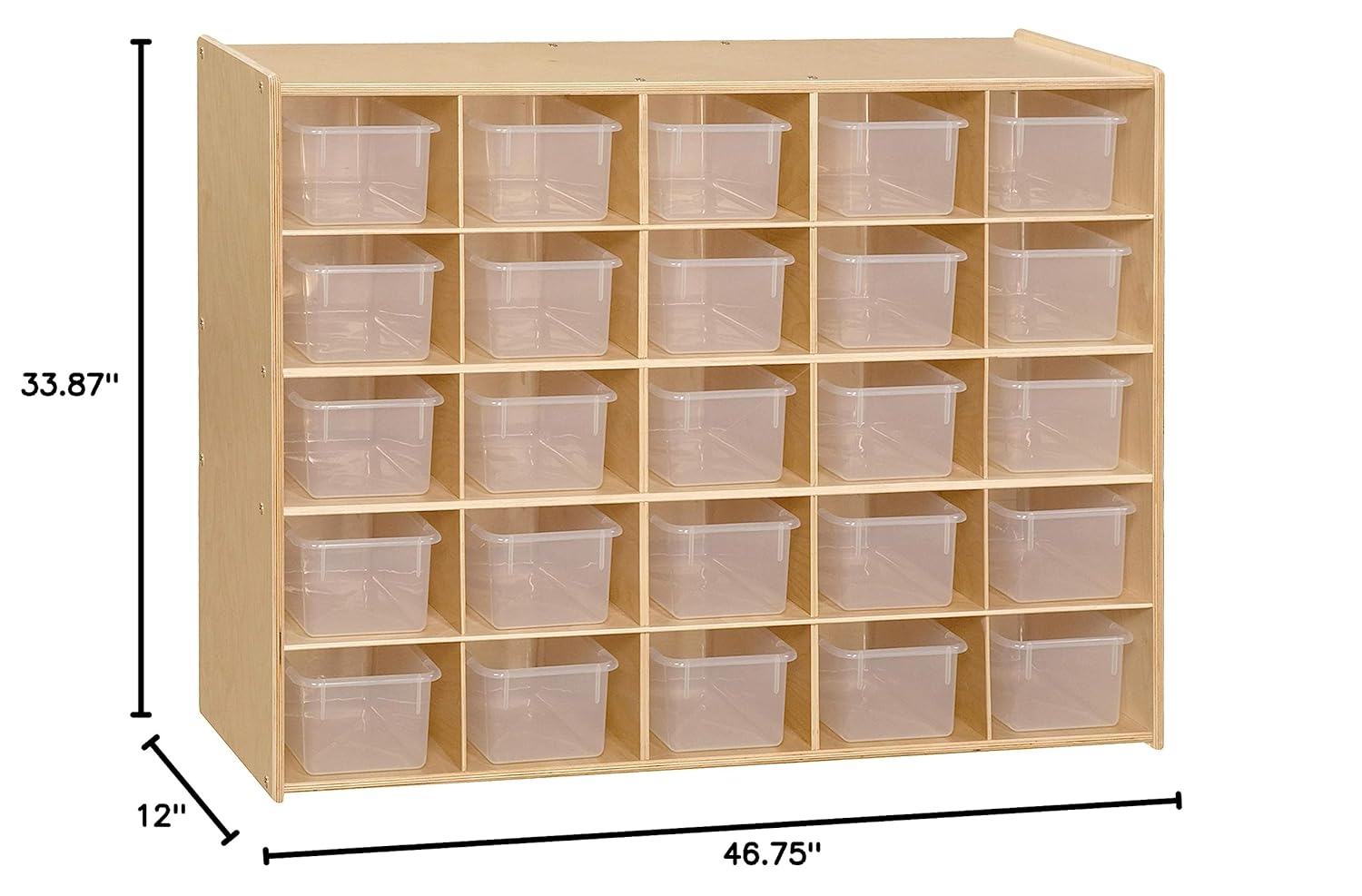 Contender 25 Cubbies Tray Cabinet, Kids Toy Storage Organizer, 100% Birch Plywood Cabinet for Kindergarten, Homeschool, Preschool Art and Craft Supplies