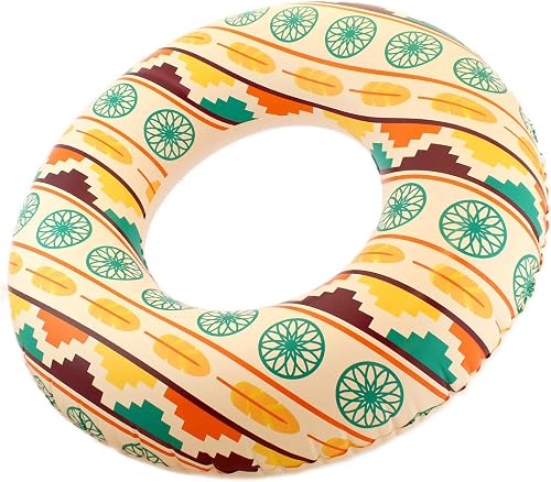 Playtek Toys Giant Pool Float Ring, Large Round Tribal Colors Swim Tube, Durable