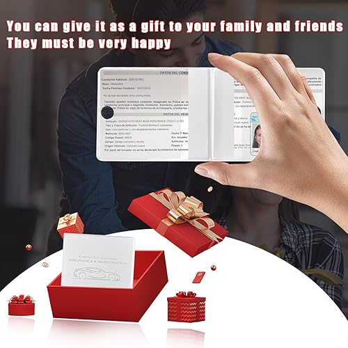 Miniatura 5 de Ziciner Soporte para seguro de registro de automóvil, paquete de 2 organizadores esenciales para documentos de tarjetas de automóvil con cierre de