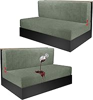 Vista 112 de Fundas de cojín 100 % impermeables para caravana, tela elástica, repuesto para asiento de cámper, funda de sofá lavable diseñada para banco de auto