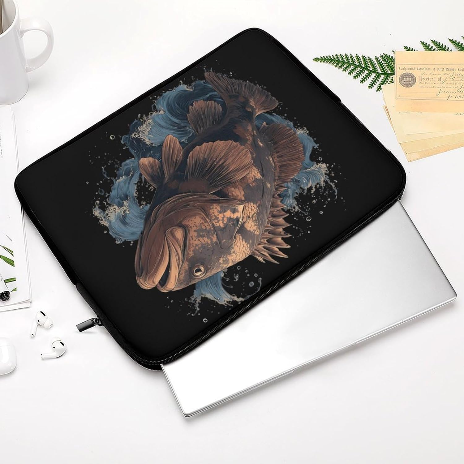 Sea Grouper Fish Swimming Laptop Case Sleeve Computer Tablet Bag image 3