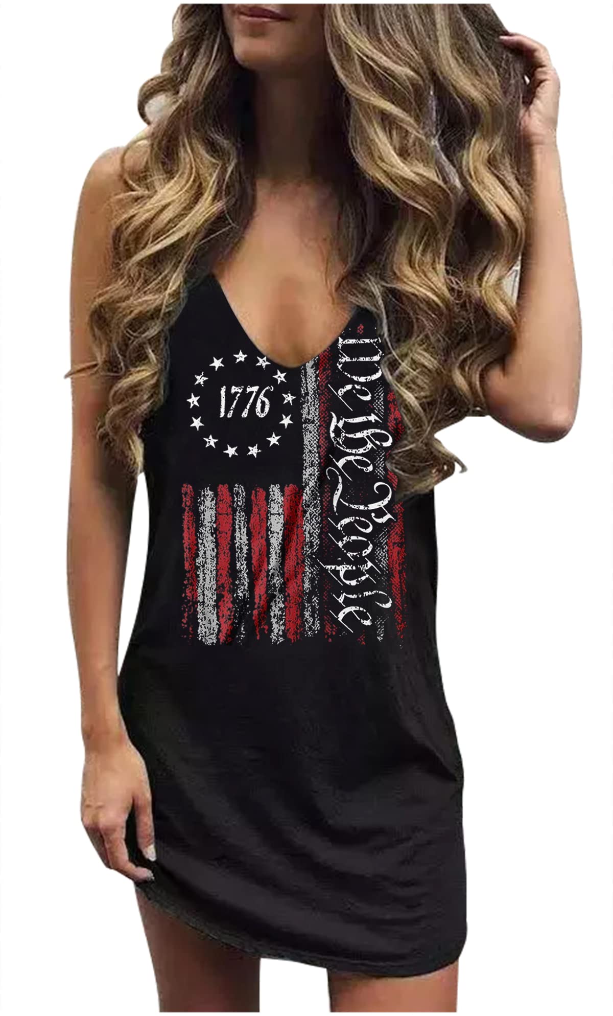 CHUNTIANRAN Mini Dress for Women Swimsuit Coverup Beach Hawaiian Tank Dress