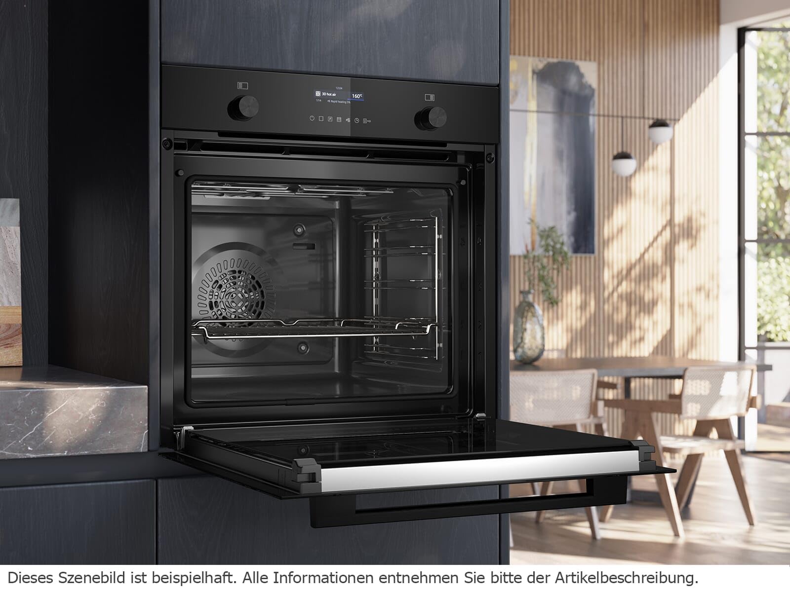 Siemens PQ527EA6BZ Set Pyrolyse Backofen Deep Black Inox HB279GBB3 + Induktionskochfeldabzug ED851BS16E