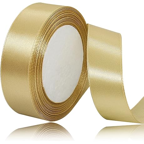 Glossy Gold Satin Ribbon: Perfect for Crafts and Decorations