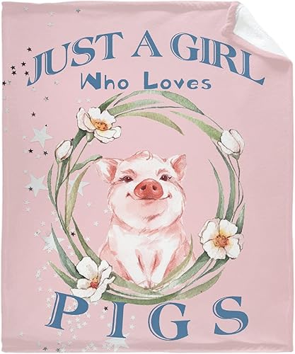 Just A Girl Who Loves Pig - Manta de franela mullida para viajes, picnic, cama, sofá, cálida y acogedora para todas las estaciones, patrón