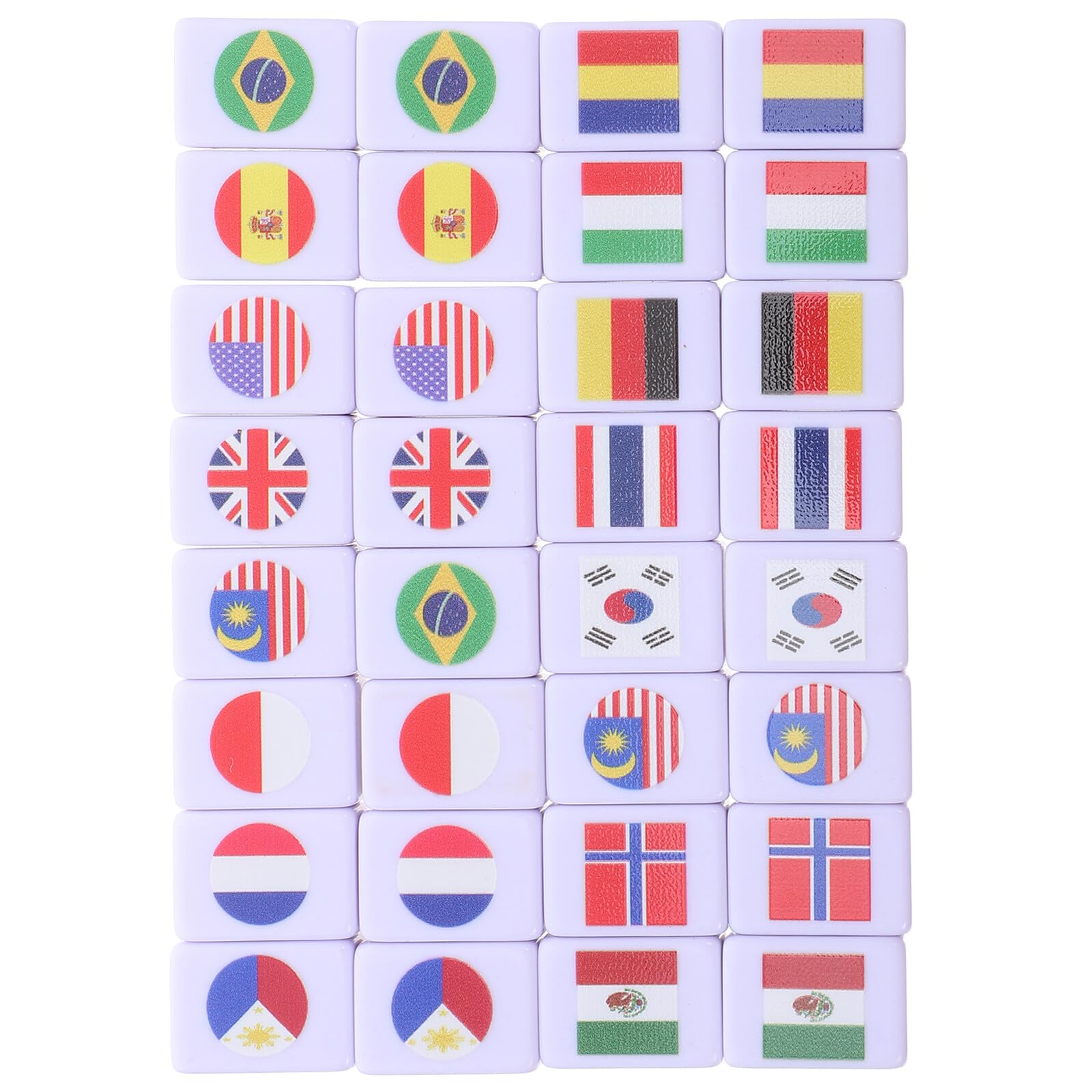 Kisangel 64 Elementy Gry Planszowej Mahjong Z Flagą Narodową Gra Strategiczna Z Kafelkami Wzór Flagi Gra Polegająca Na Dopasowywaniu Kafelków Mahjong