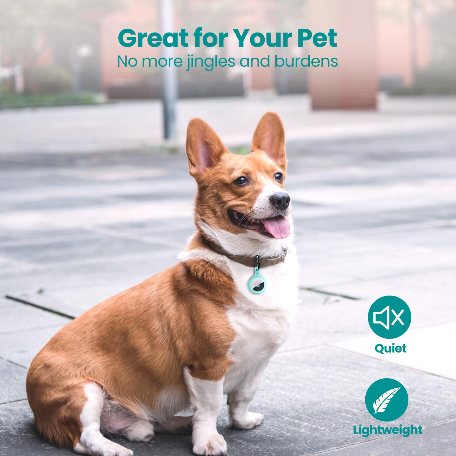 AirTag Holder & Collar for Pets. GPS Tag & App with Smart QR ID for Instant Location Pet Profile and Contact Info. Dog Tracker or Cat Tracker(Tiffany) - Image 3