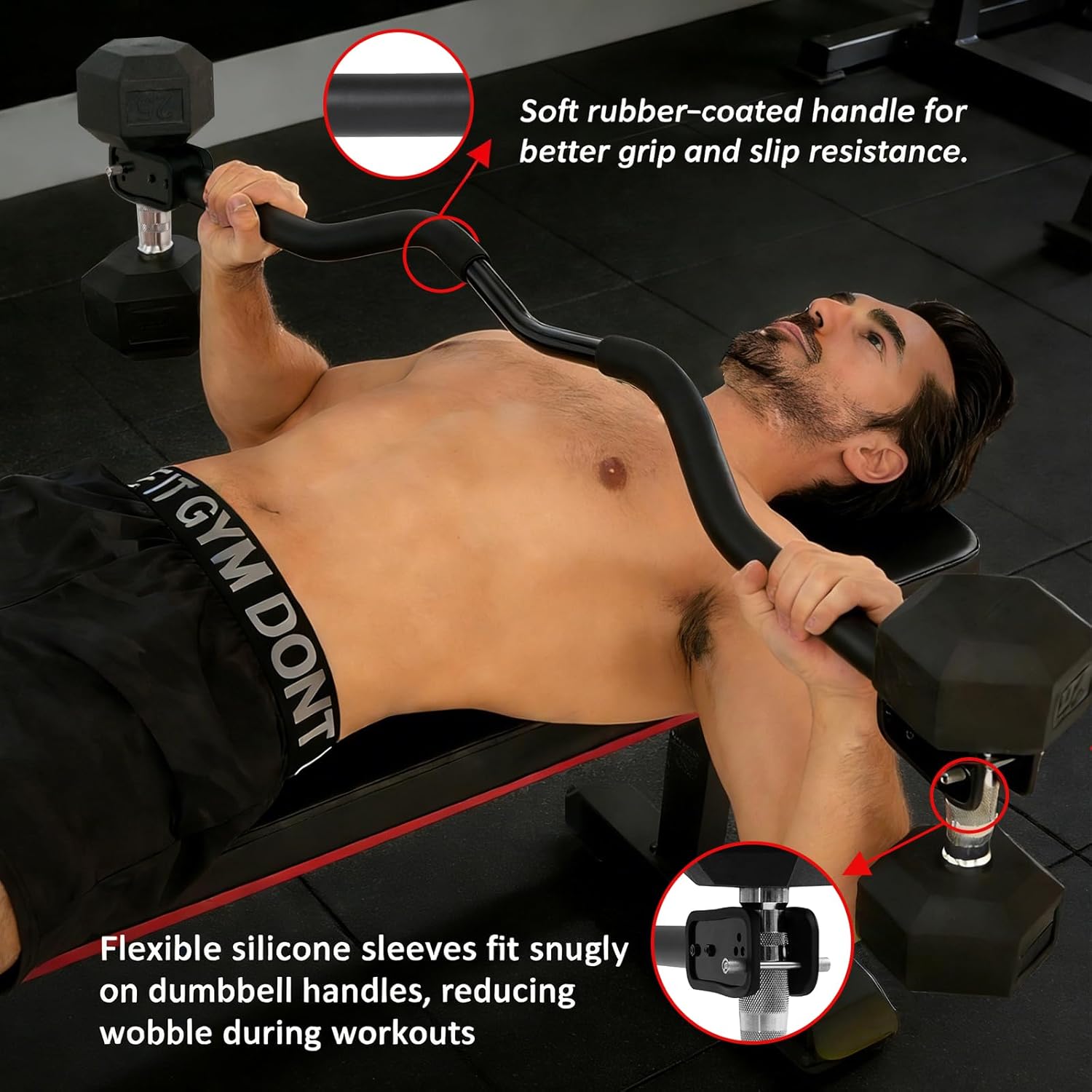 Dumbbell Barbell Converter Bar, Adjustable Dumbbell Bar for Home Gym, Compatible with Most Dumbbells, All-Metal Dumbell to Barbell Converter for Weight Lifting and Strength Training
