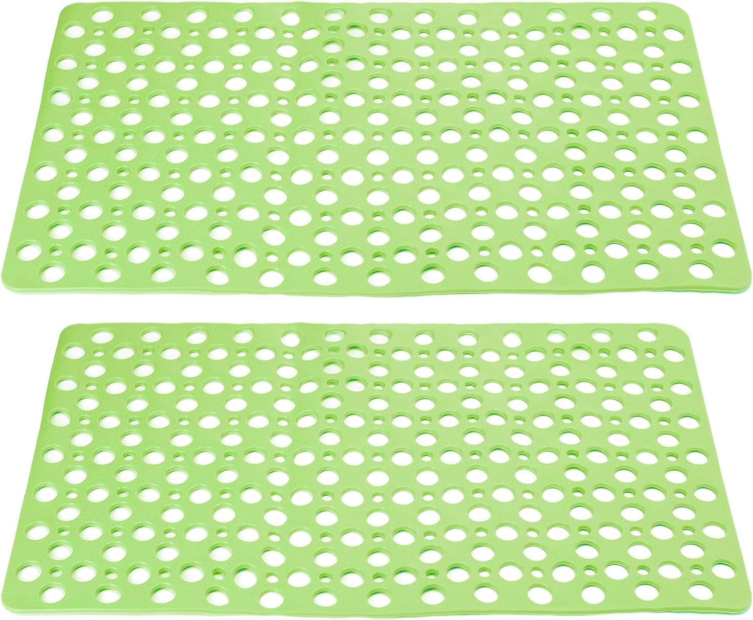 HARFINGTON 2pcs Nonslip Bathtub Mat 29.5"x17" TPE Anti-Slip Washable Tub Shower Mats with Suction Cups and Drain Holes for Bathroom Kitchen Bathtub Treads Stairs, Green