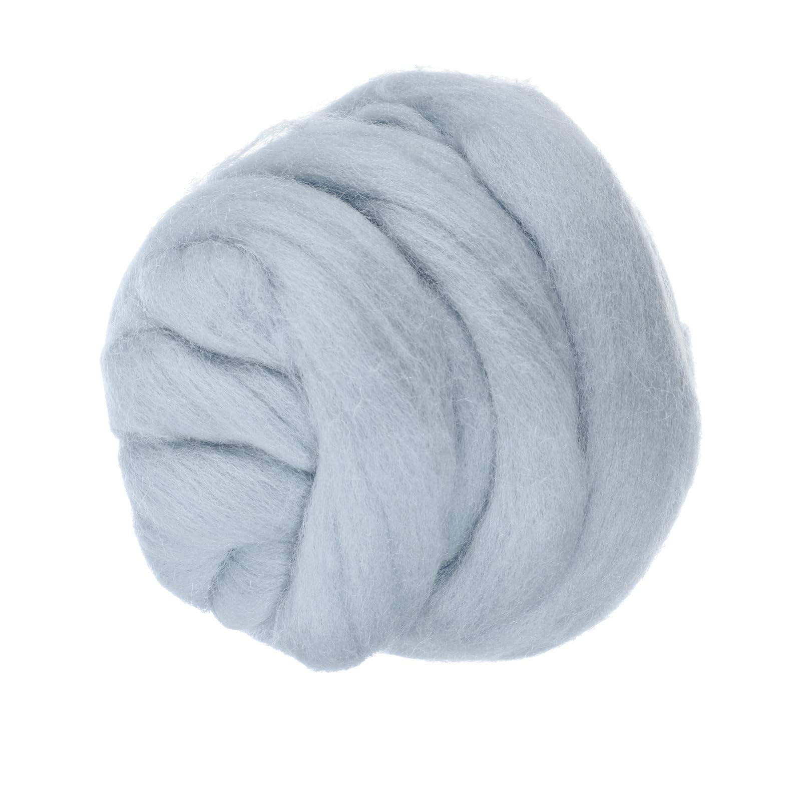 PATIKIL Wool Roving Yarn, 80G/2.82OZ Soft Felting Wool Pure Chunky Roving Yarn Bulk for Needle Felting Knitting Blanket Spinning Weaving DIY Craft, Light Gray