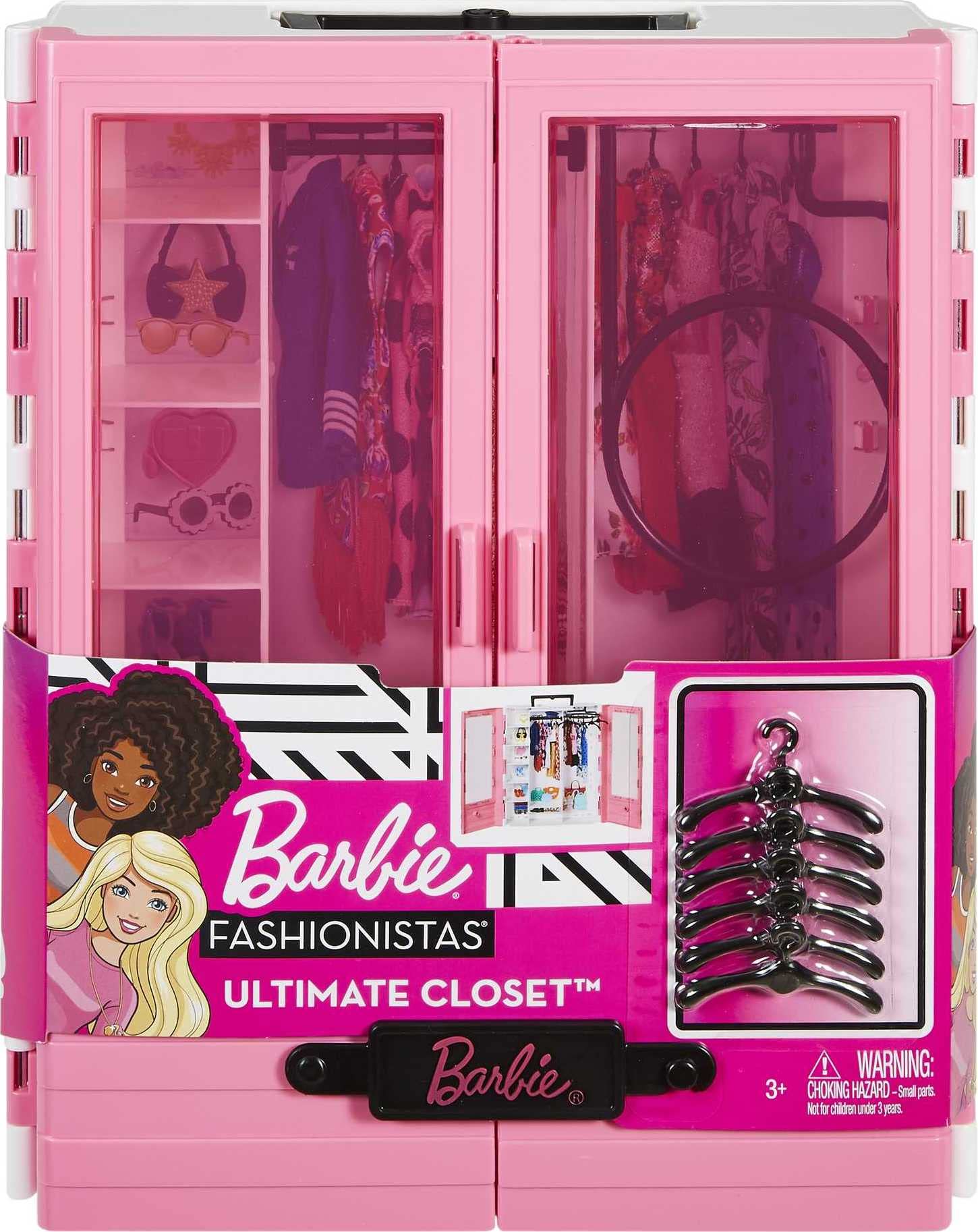 Barbie'nin Pembe Gardırobu, Taşınabilir Moda Oyuncağı 3-8 Yaş Barbie'nin Pembe Gardırobu, Taşınabilir Moda Oyuncağı 3-8 Yaş