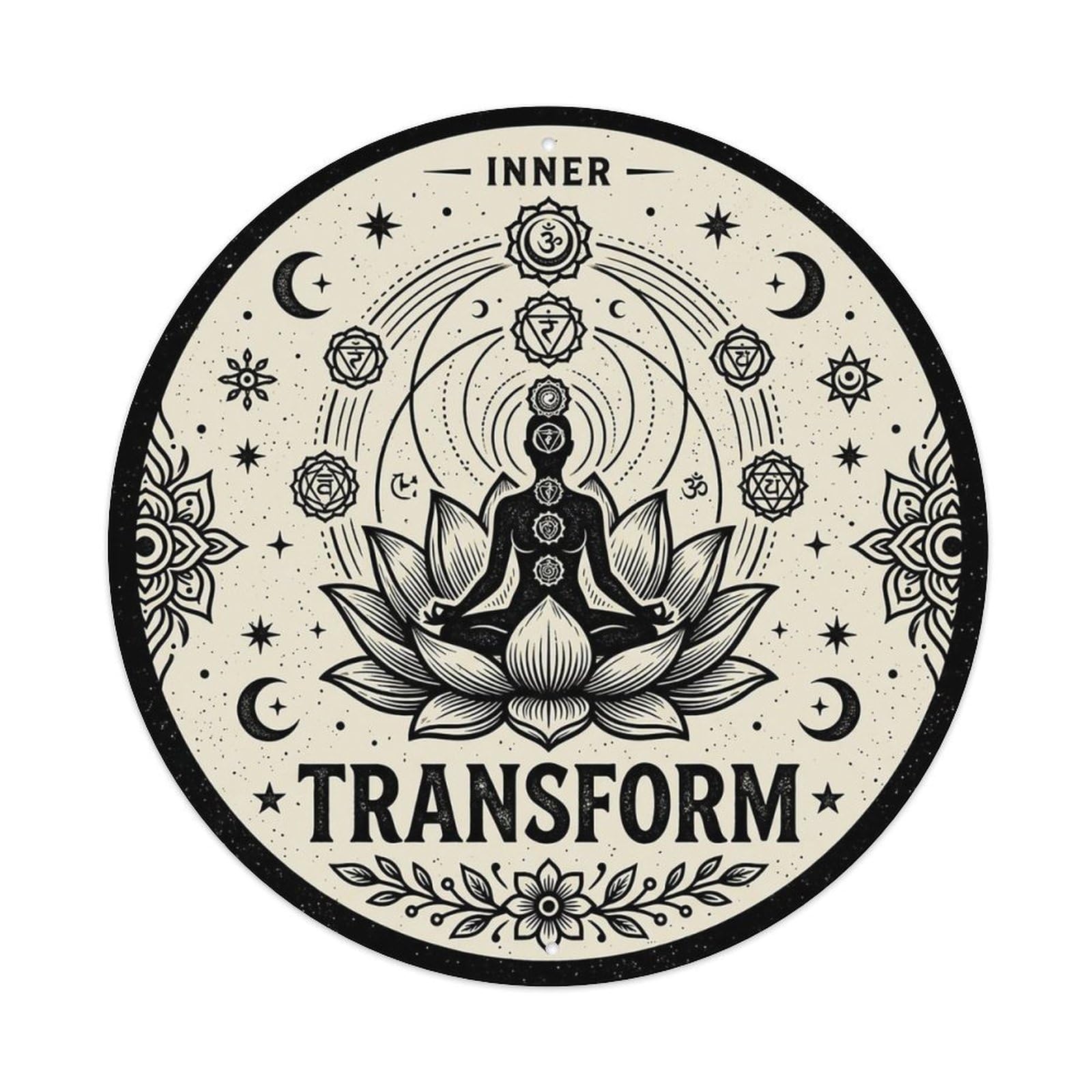 Zen Flower Meditation Den Transform Metal Tin Sign
