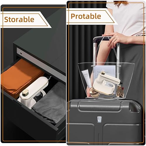 Miniatura 6 de M-MAX Mini plancha de vapor de viaje para ropa con doble voltaje, vaporizador portátil ligero de mano, calentamiento rápido, suela antiadherente,