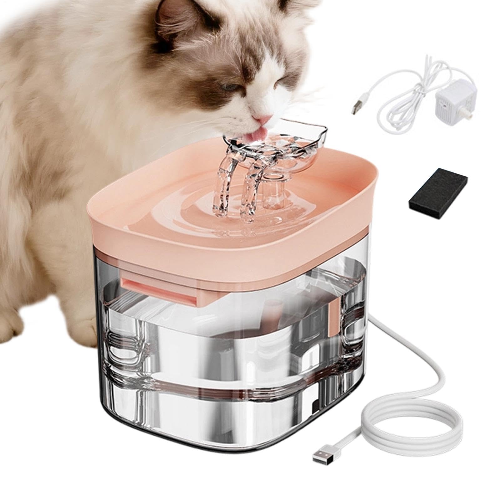 Cat Fountains for Drinking 1.8L Quiet Puppy Waterer