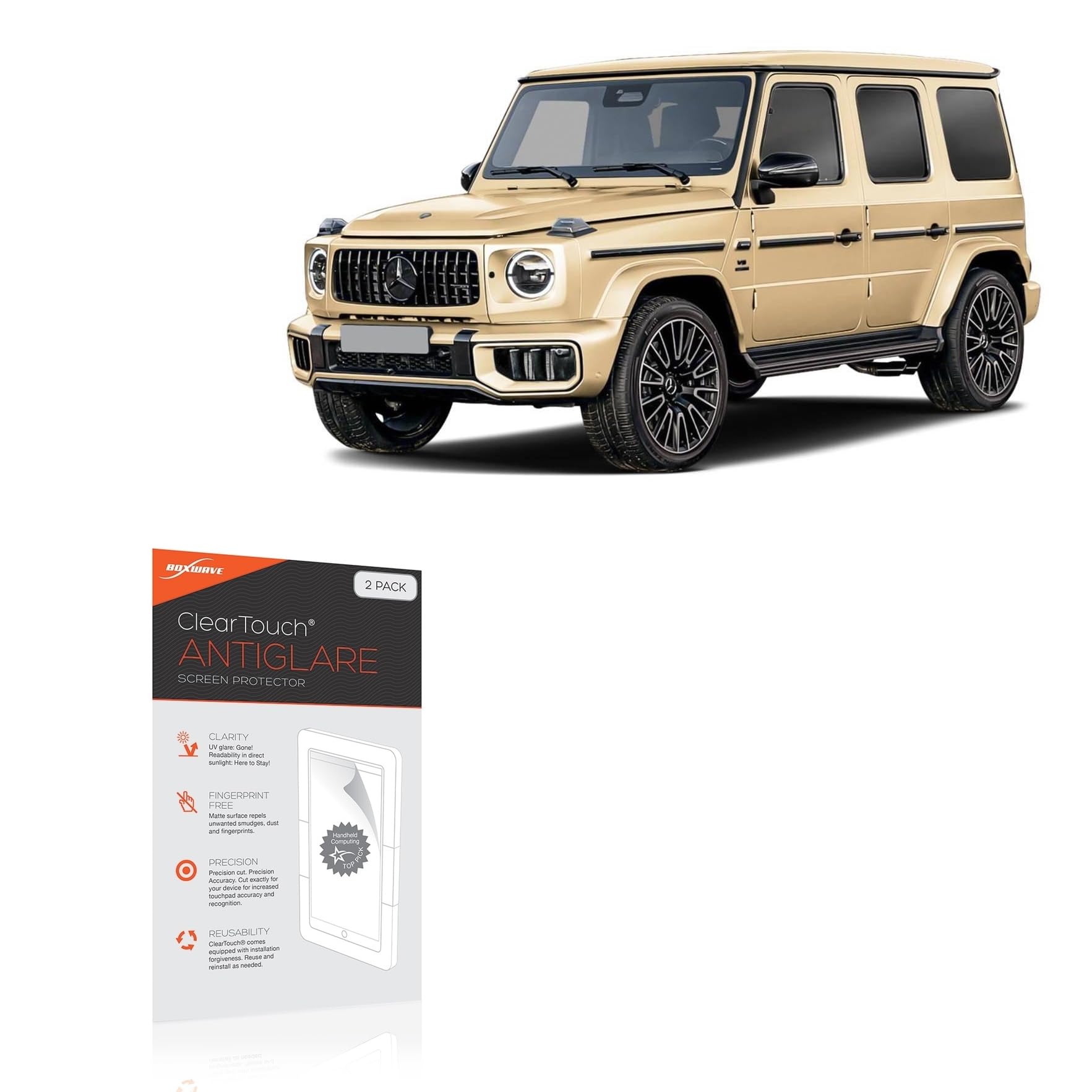 BoxWave Screen Protector Compatible with Mercedes-Benz 2025 AMG G-Class SUV Instrument Display (12.3 in) - ClearTouch Anti-Glare (2-Pack), Anti-Fingerprint Matte Film Skin