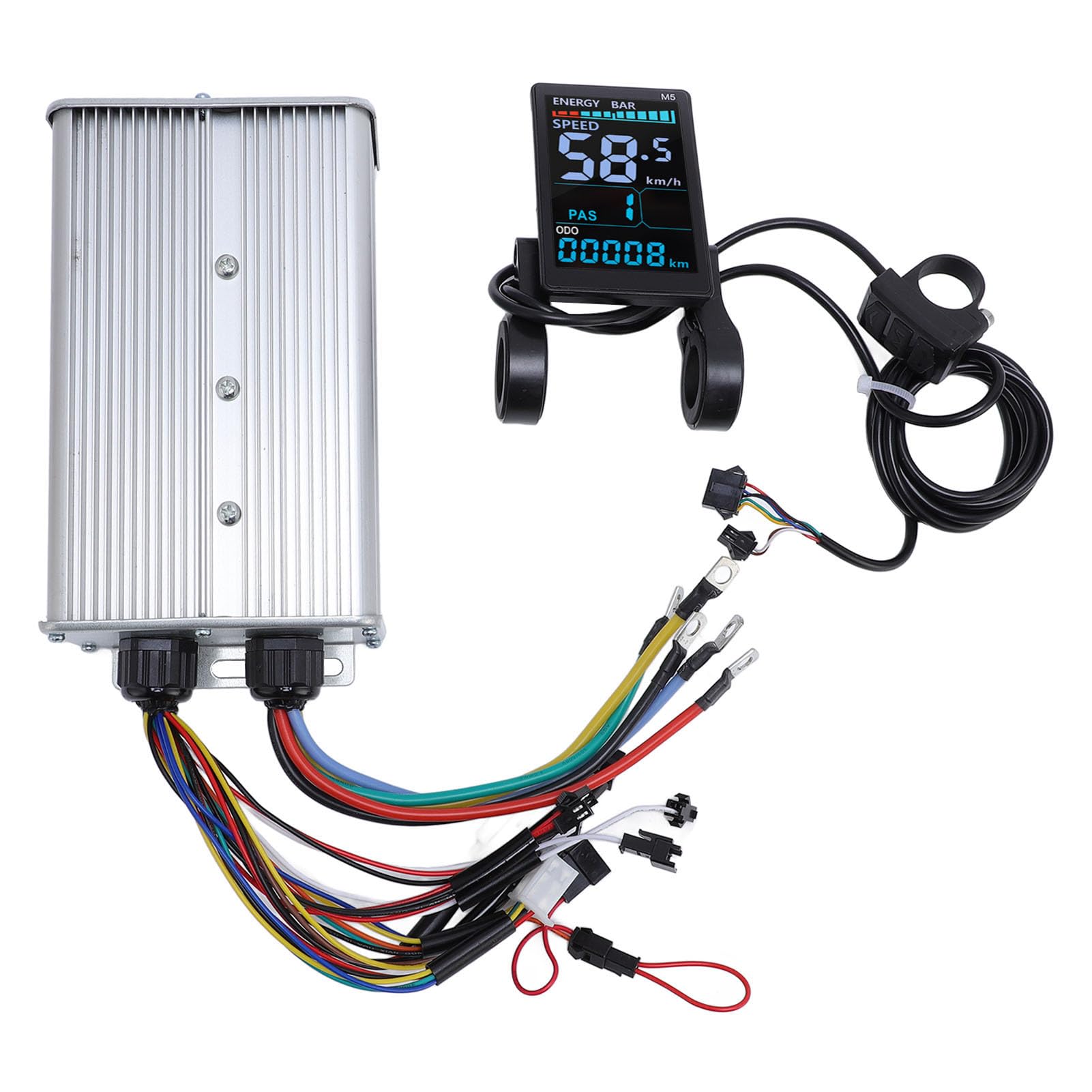 Asixxsix Contrôleur de Scooter électrique,contrôleur de Moteur BLDC 48V 52V 60V 72V avec écran LCD et Fonction d'auto-Apprentissage, pour Scooter électrique 1000W 1500W 2000W 3000W.