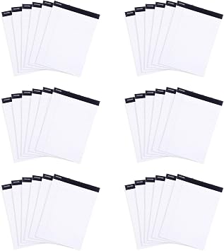Mintra Office Legal Pads, xBasic, 8.5in x 11in, Narrow White, 36pk 6-6pks
