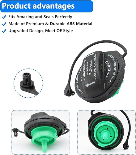 Miniatura 5 de Tapa de gasolina, tapa de combustible 5C0201550T, 5Q0201550L compatible con Volkswagen 2015-2019 VW Golf SportWagen VW Golf R,2015-2020 VW GTI VW