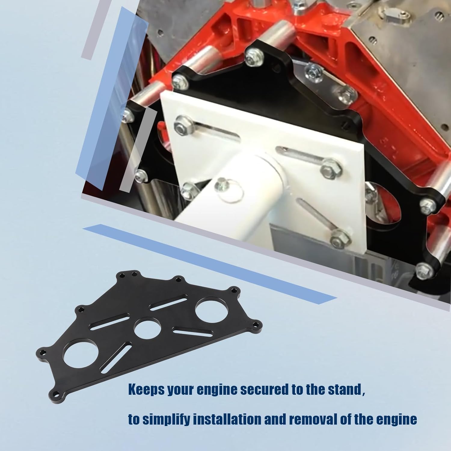 Engine Safe Stand Adapter Plate Compatible with Chevy LS LT Engines -LS1 Duramax BBC SBC 4.8 L 5.3L 6.0L LS7 LQ4 LM7 L96 Heavy Duty Support Bracket