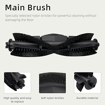 liveryde Piezas de repuesto compatible con Honiture G20 / G20 Pro, para Airzeen G20 Pro, para Laresar Evol 3 / 3S accesorios, 1 cepillo principal, 4 cepillos laterales, 4 filtros Hepa, 2 paños de mopa2