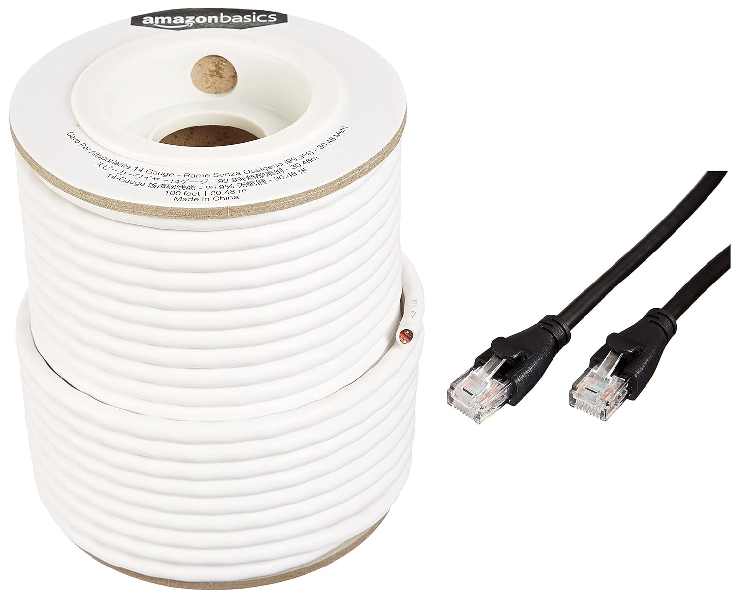 Buy AmazonBasics 14AWG_OFC_100 14Gauge Speaker Wire 99.9 Oxygen